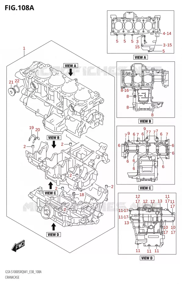 CRANKCASE Suzuki MOTO 1000 KATANA 2021  GSX-S1000SRQ M1 (E38)