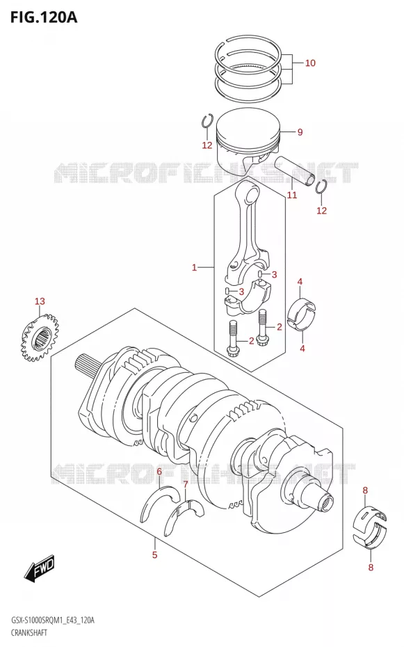 CRANKSHAFT Suzuki MOTO 1000 KATANA 2021  GSX-S1000SRQ M1 (E43)