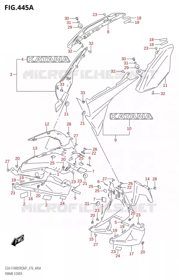 FAIRING Suzuki MOTO 1000 KATANA 2021  GSX-S1000SRQ M1 (E76 ECE2 E17,22,39)