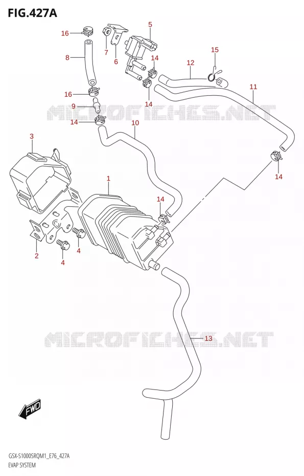 FUEL EVAP SYSTEM Suzuki MOTO 1000 KATANA 2021  GSX-S1000SRQ M1 (E76 ECE2 E17,22,39)