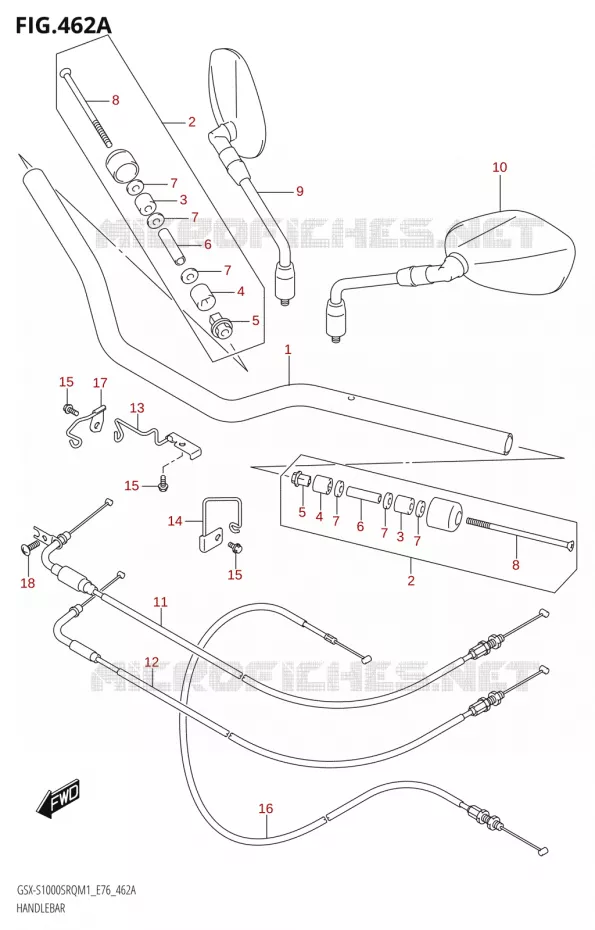HANDLEBAR Suzuki MOTO 1000 KATANA 2021  GSX-S1000SRQ M1 (E76 ECE2 E17,22,39)