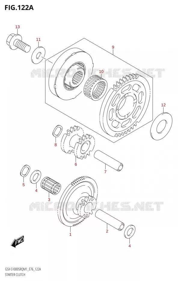 STARTER MOTOR CLUTCH Suzuki MOTO 1000 KATANA 2021  GSX-S1000SRQ M1 (E76 ECE2 E17,22,39)