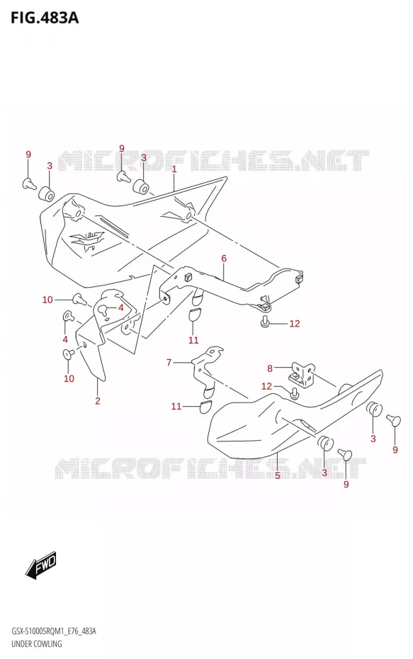 UNDER COWLING Suzuki MOTO 1000 KATANA 2021  GSX-S1000SRQ M1 (E76 ECE2 E17,22,39)