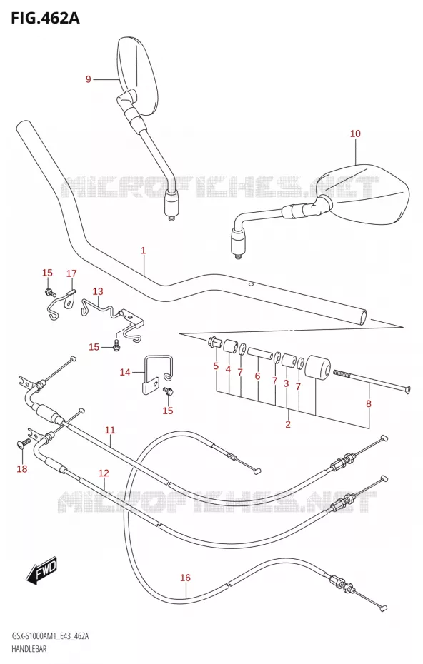 HANDLEBAR Suzuki MOTO 1000 GSX-S 2021  GSX-S1000A M1 /​ GSX-S1000AZ M1 (E43)