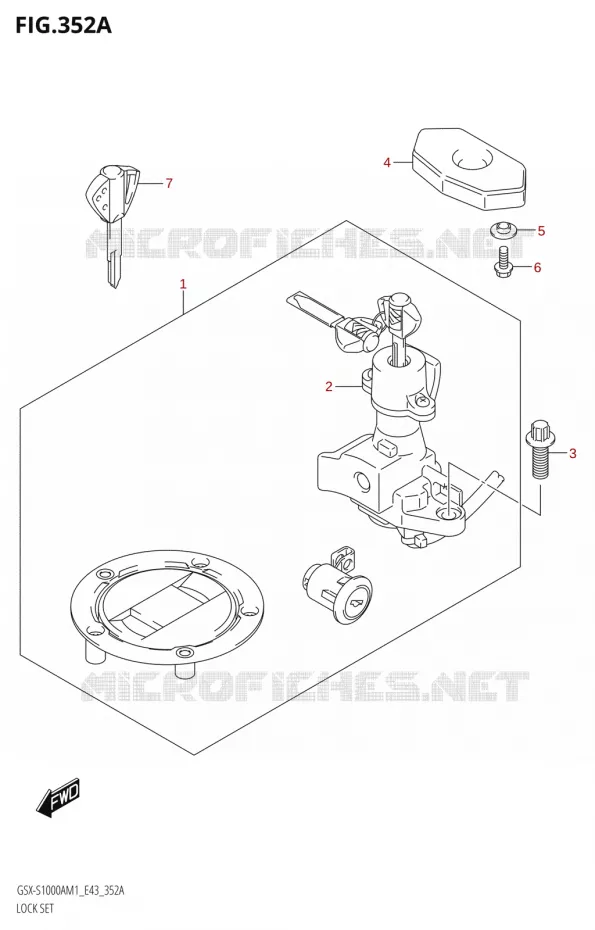 LOCK SET Suzuki MOTO 1000 GSX-S 2021  GSX-S1000A M1 /​ GSX-S1000AZ M1 (E43)