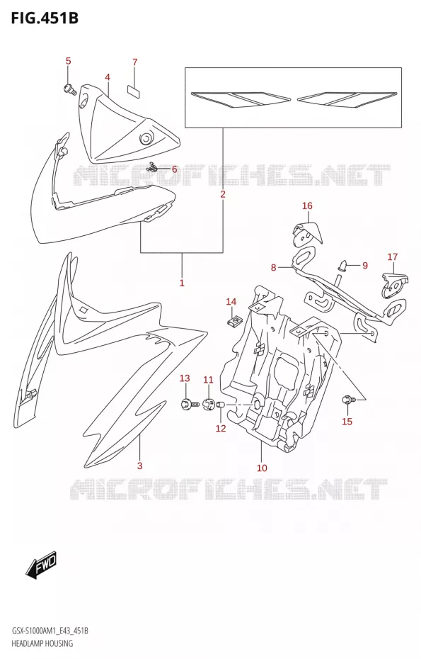 HEADLAMP HOUSING Suzuki MOTO 1000 GSX-S 2021  GSX-S1000A M1 /​ GSX-S1000AZ M1 (E43)