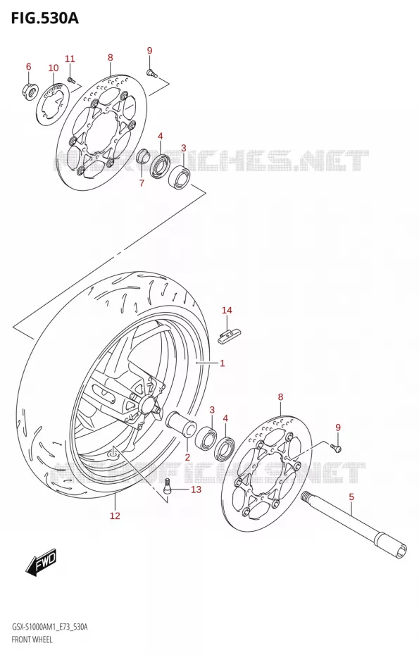 FRONT WHEELGSX-S1000A) Suzuki MOTO 1000 GSX-S 2021  GSX-S1000A M1 /​ GSX-S1000AZ M1 (E73)