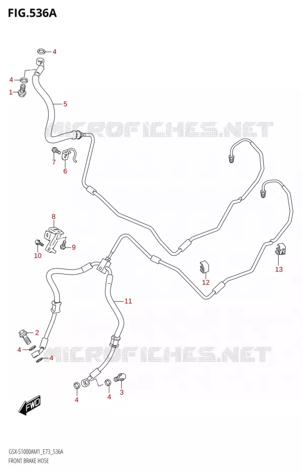 FRONT BRAKE HOSE Suzuki MOTO 1000 GSX-S 2021  GSX-S1000A M1 /​ GSX-S1000AZ M1 (E73)