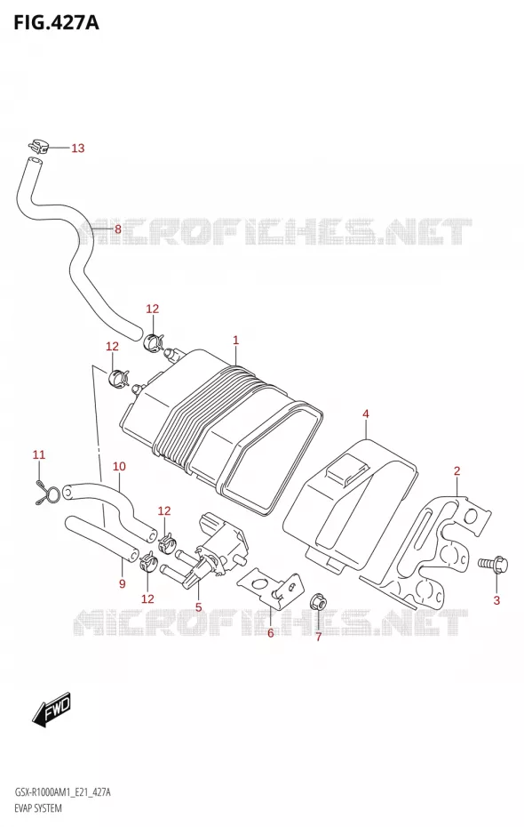 FUEL EVAP SYSTEM Suzuki MOTO 1000 GSX-R 2021  GSX-R1000A M1 /​ GSX-R1000ZA M1