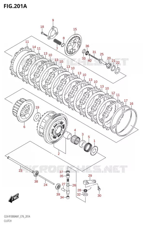 CLUTCH Suzuki MOTO 1000 GSX-R 2021  GSX-R1000A M1 /​ GSX-R1000ZA M1  ( E76 ECE2 E17,22,39 )