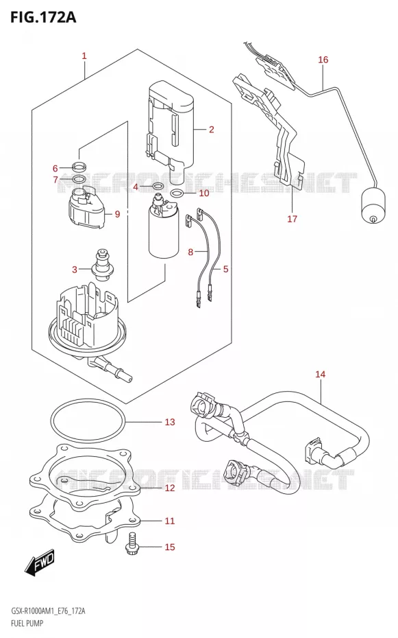 FUEL PUMP Suzuki MOTO 1000 GSX-R 2021  GSX-R1000A M1 /​ GSX-R1000ZA M1  ( E76 ECE2 E17,22,39 )