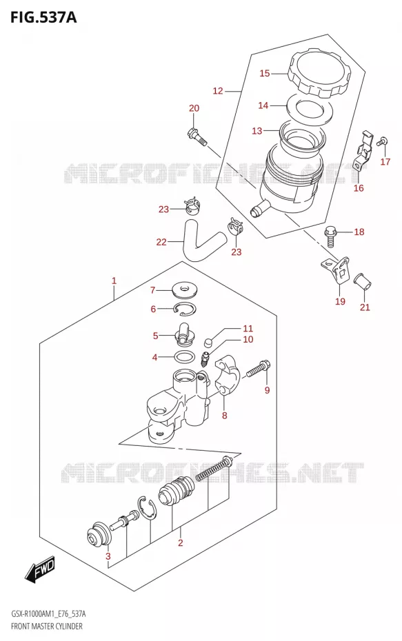 FRONT MASTER CYLINDER Suzuki MOTO 1000 GSX-R 2021  GSX-R1000A M1 /​ GSX-R1000ZA M1  ( E76 ECE2 E17,22,39 )