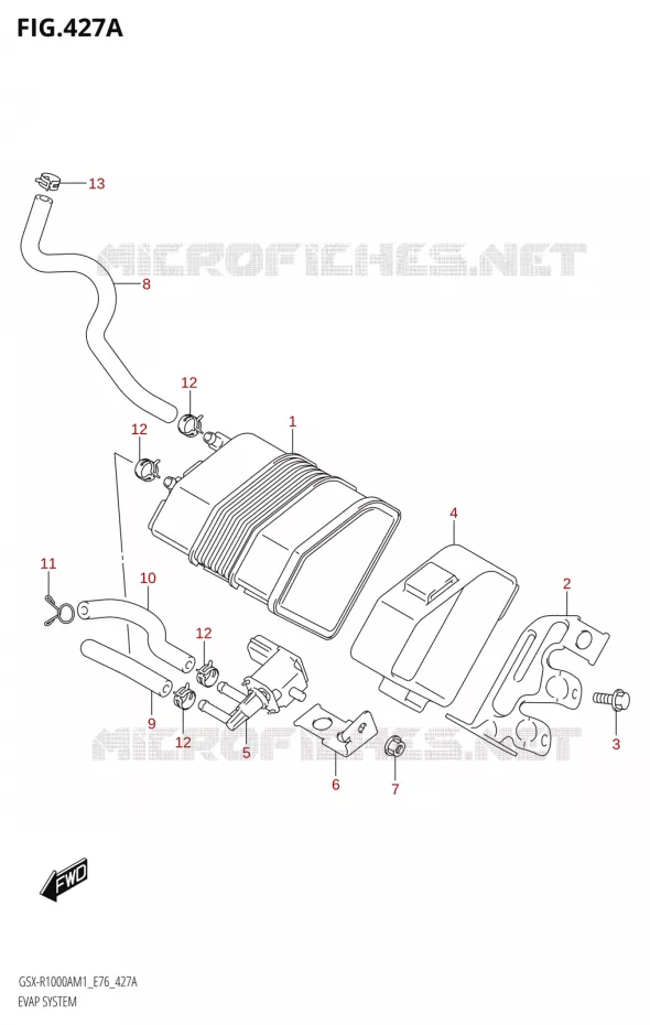 FUEL EVAP SYSTEM Suzuki MOTO 1000 GSX-R 2021  GSX-R1000A M1 /​ GSX-R1000ZA M1  ( E76 ECE2 E17,22,39 )