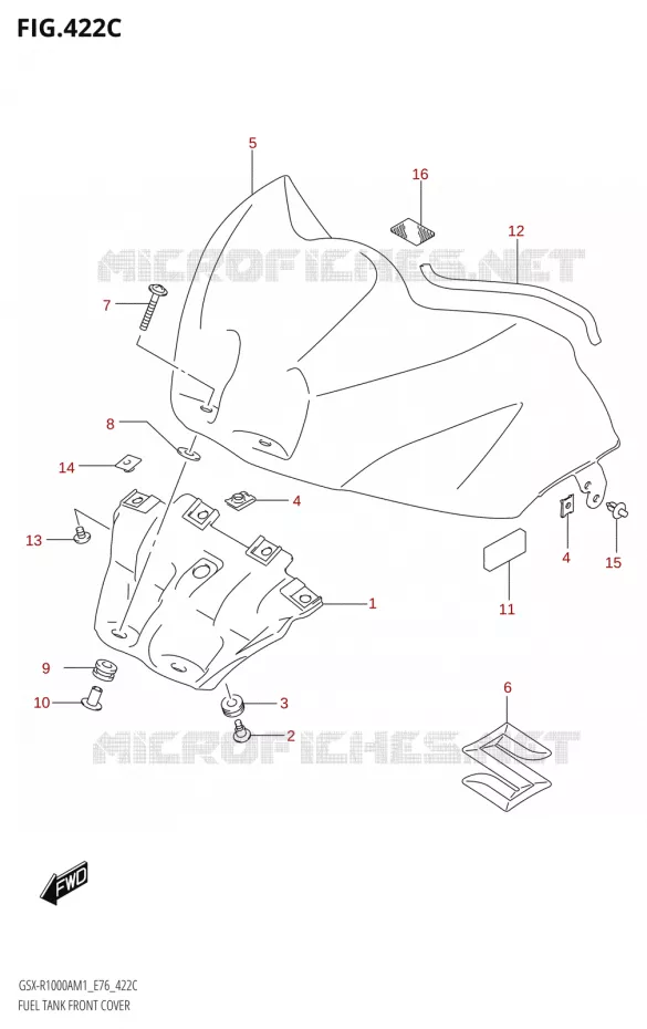 FUEL TANK FRONT COVER (GSX-R1000ZA,GSX-R1000RZA) Suzuki MOTO 1000 GSX-R 2021  GSX-R1000A M1 /​ GSX-R1000ZA M1  ( E76 ECE2 E17,22,39 )