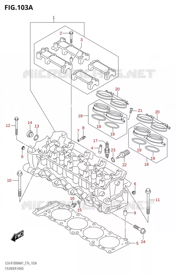 CYLINDER HEAD Suzuki MOTO 1000 GSX-R 2021  GSX-R1000A M1 /​ GSX-R1000ZA M1  ( E76 ECE2 E17,22,39 )