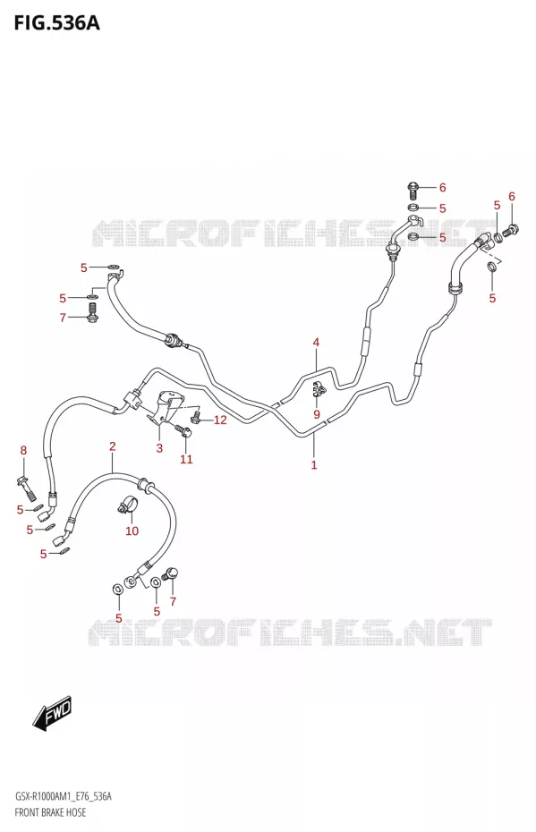 FRONT BRAKE HOSE (GSX-R1000A,GSX-R1000ZA) Suzuki MOTO 1000 GSX-R 2021  GSX-R1000A M1 /​ GSX-R1000ZA M1  ( E76 ECE2 E17,22,39 )
