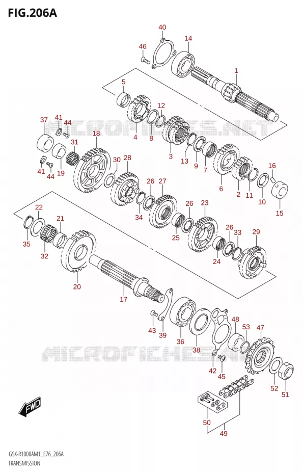 TRANSMISSION Suzuki MOTO 1000 GSX-R 2021  GSX-R1000A M1 /​ GSX-R1000ZA M1  ( E76 ECE2 E17,22,39 )