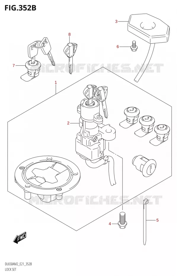 LOCK SETRE (FOR TOP CASE,SIDE CASE) Suzuki MOTO 650 V-STROM 2022  DL650A M2 (E21)