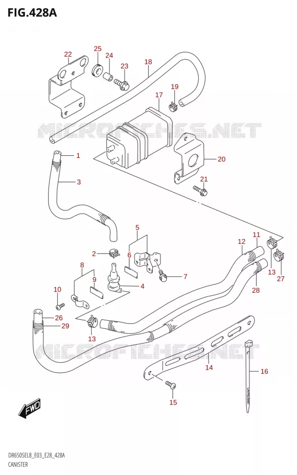 CANISTER (DR650SE:L8:E33) Suzuki MOTO 650 DR 2018  DR650SE L8 (E03)