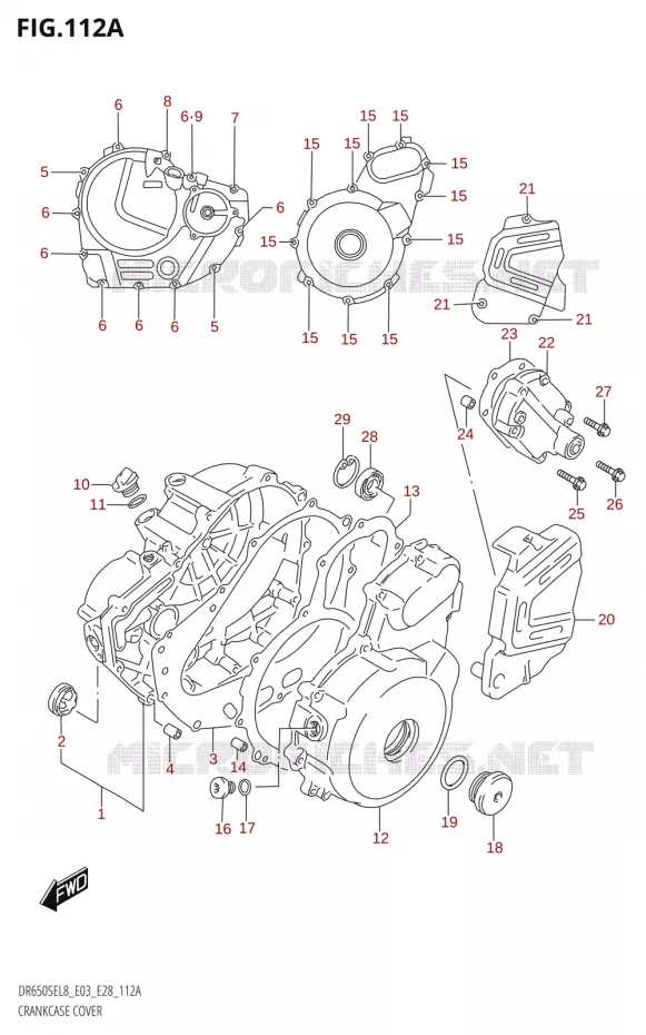 CRANKCASE COVER Suzuki MOTO 650 DR 2018  DR650SE L8 (E03)