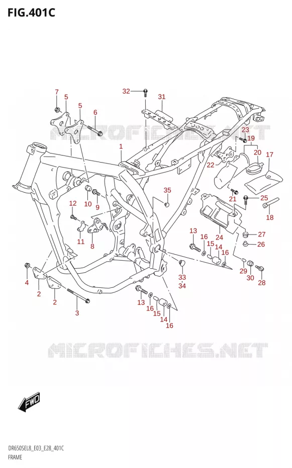 FRAME (DR650SE:L8:E33) Suzuki MOTO 650 DR 2018  DR650SE L8 (E03)