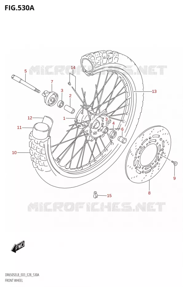 FRONT WHEEL Suzuki MOTO 650 DR 2018  DR650SE L8 (E03)