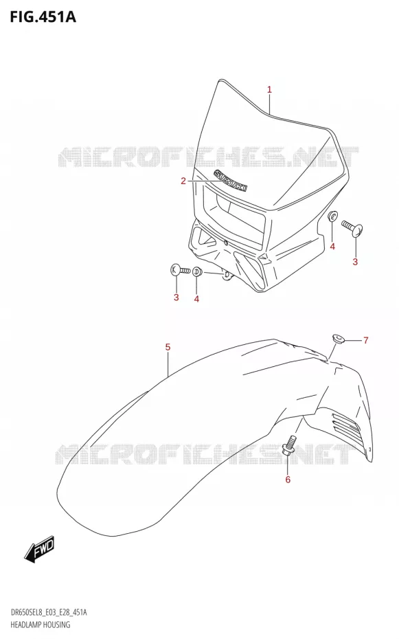 HEADLAMP HOUSING Suzuki MOTO 650 DR 2018  DR650SE L8 (E03)