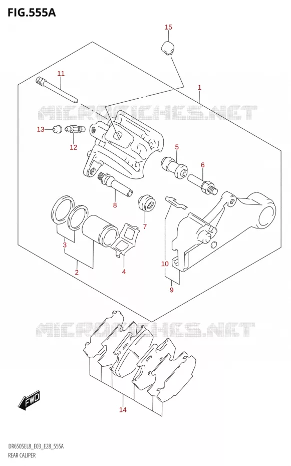 REAR CALIPER Suzuki MOTO 650 DR 2018  DR650SE L8 (E03)