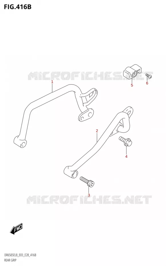 REAR GRIP (DR650SE:L8:E28) Suzuki MOTO 650 DR 2018  DR650SE L8 (E03)