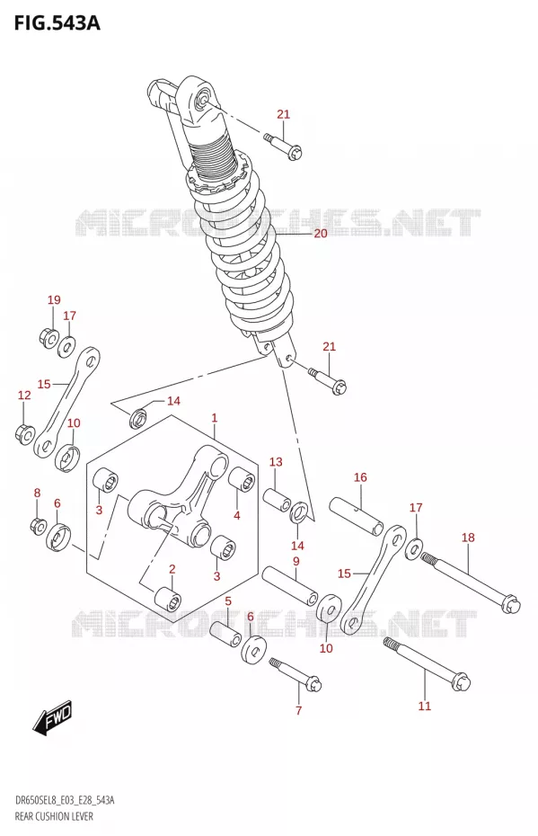 SHOCK ABSORBER LINKAGE50SE:L8:E03) Suzuki MOTO 650 DR 2018  DR650SE L8 (E03)