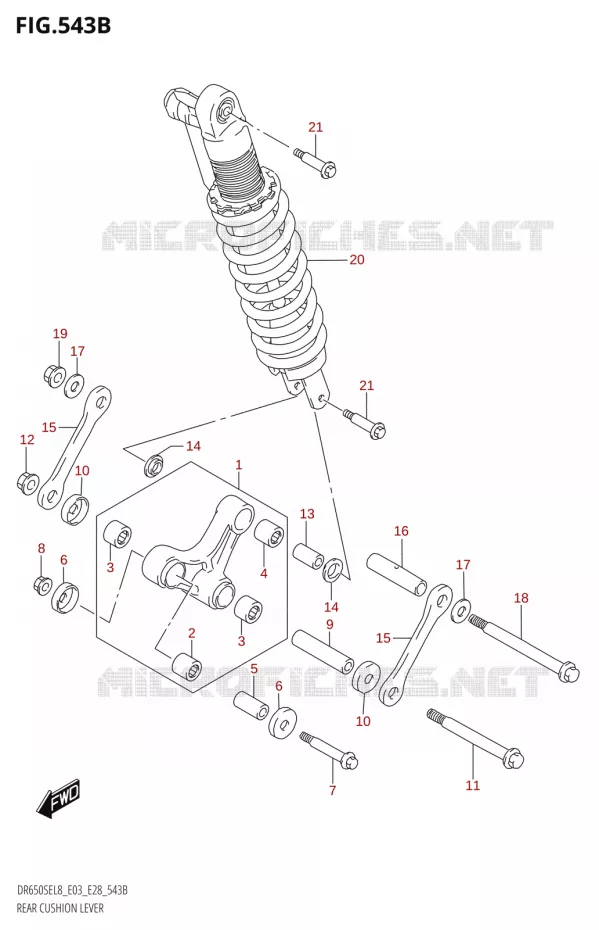 SHOCK ABSORBER LINKAGE50SE:L8:E28) Suzuki MOTO 650 DR 2018  DR650SE L8 (E03)