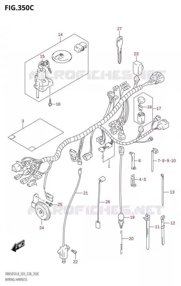 WIRING HARNESS (DR650SE:L8:E33) Suzuki MOTO 650 DR 2018  DR650SE L8 (E03)