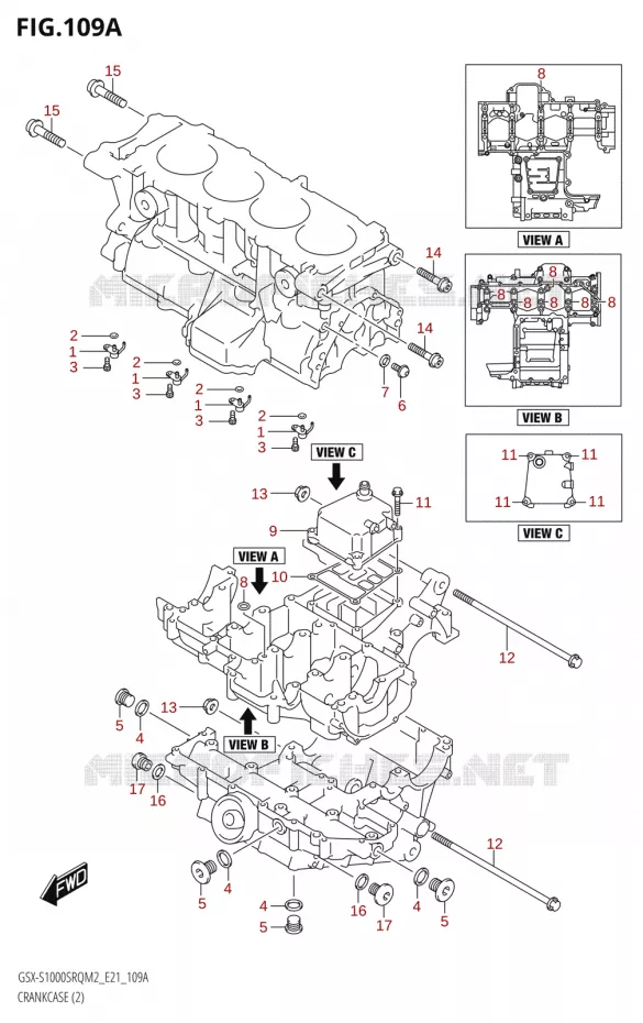 CRANKCASE (2) Suzuki MOTO 1000 KATANA 2022  GSX-S1000SRQ M2 (E21)