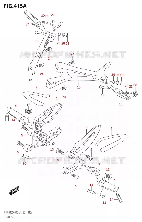 FOOTREST Suzuki MOTO 1000 KATANA 2022  GSX-S1000SRQ M2 (E21)