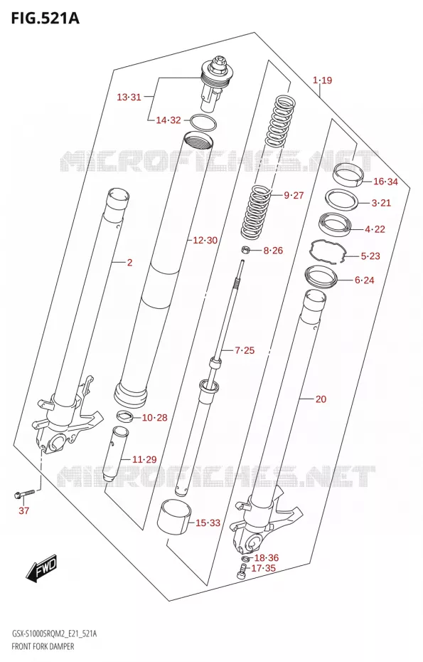 FRONT FORK Suzuki MOTO 1000 KATANA 2022  GSX-S1000SRQ M2 (E21)