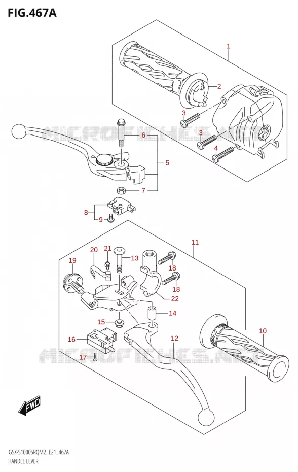 LEVERS - HANDGRIPS Suzuki MOTO 1000 KATANA 2022  GSX-S1000SRQ M2 (E21)