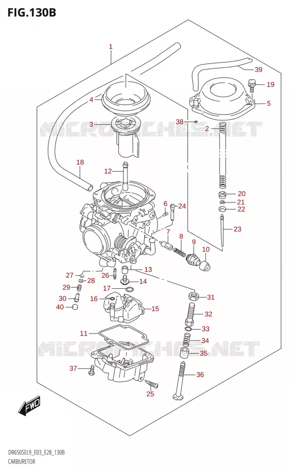 CARBURETOR (DR650SE:E28) Suzuki MOTO 650 DR 2019  DR650SE L9 (E03)