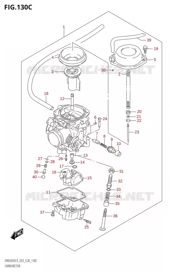 CARBURETOR (DR650SE:E33) Suzuki MOTO 650 DR 2019  DR650SE L9 (E03)