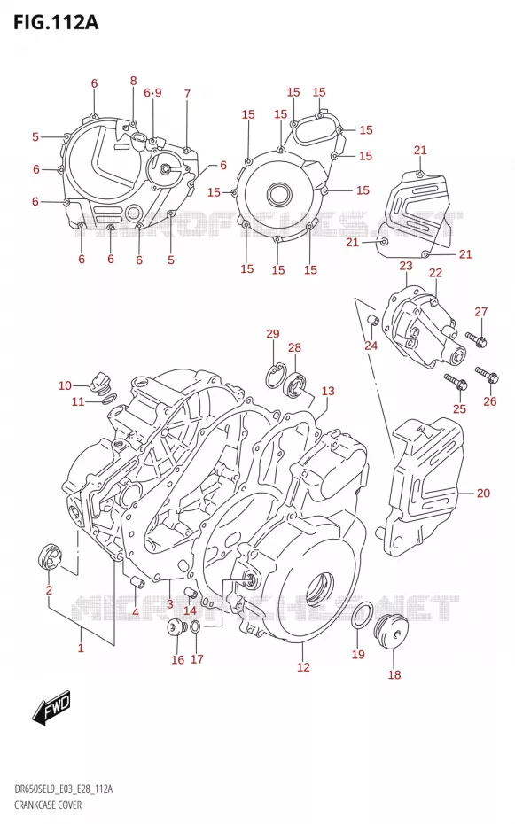 CRANKCASE COVER Suzuki MOTO 650 DR 2019  DR650SE L9 (E03)