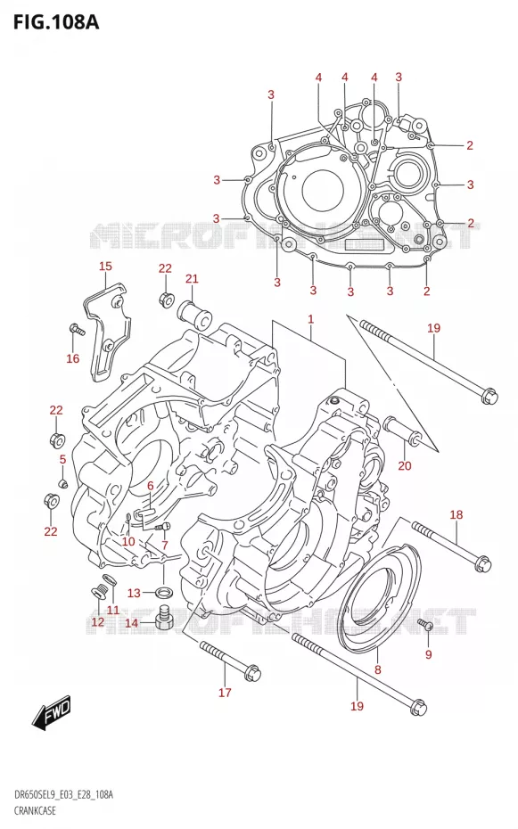 CRANKCASE Suzuki MOTO 650 DR 2019  DR650SE L9 (E03)