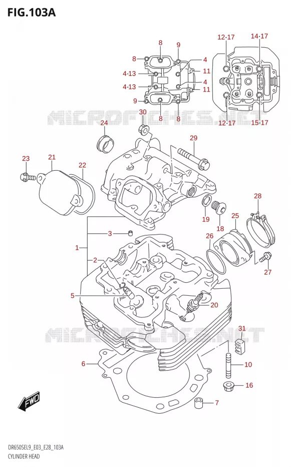 CYLINDER HEAD Suzuki MOTO 650 DR 2019  DR650SE L9 (E03)