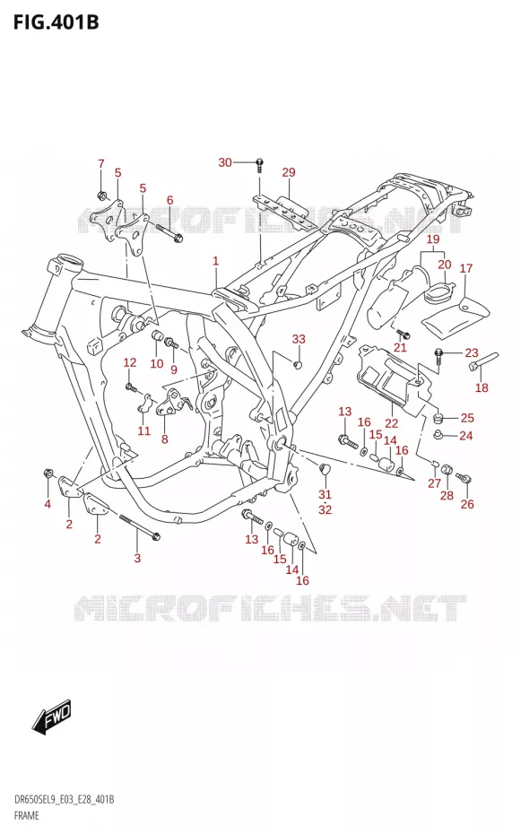 FRAME (DR650SE:E28) Suzuki MOTO 650 DR 2019  DR650SE L9 (E03)