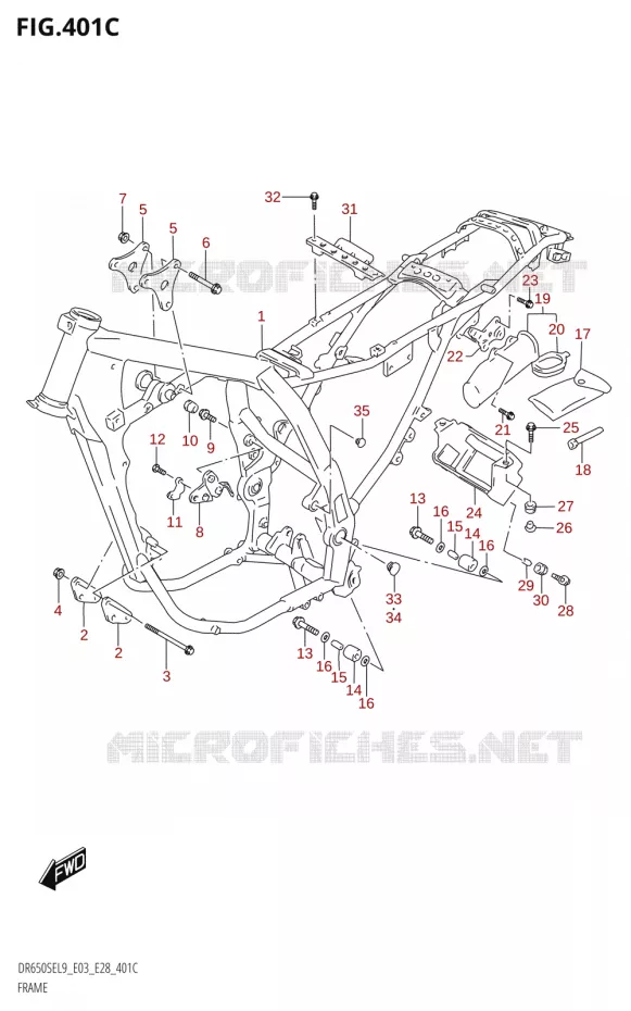 FRAME (DR650SE:E33) Suzuki MOTO 650 DR 2019  DR650SE L9 (E03)