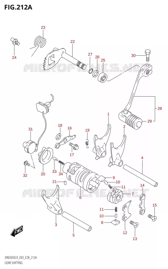 GEAR SHIFTING ASSY Suzuki MOTO 650 DR 2019  DR650SE L9 (E03)