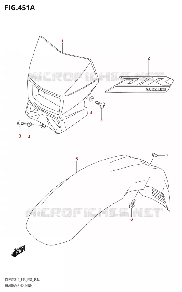 HEADLAMP HOUSING Suzuki MOTO 650 DR 2019  DR650SE L9 (E03)