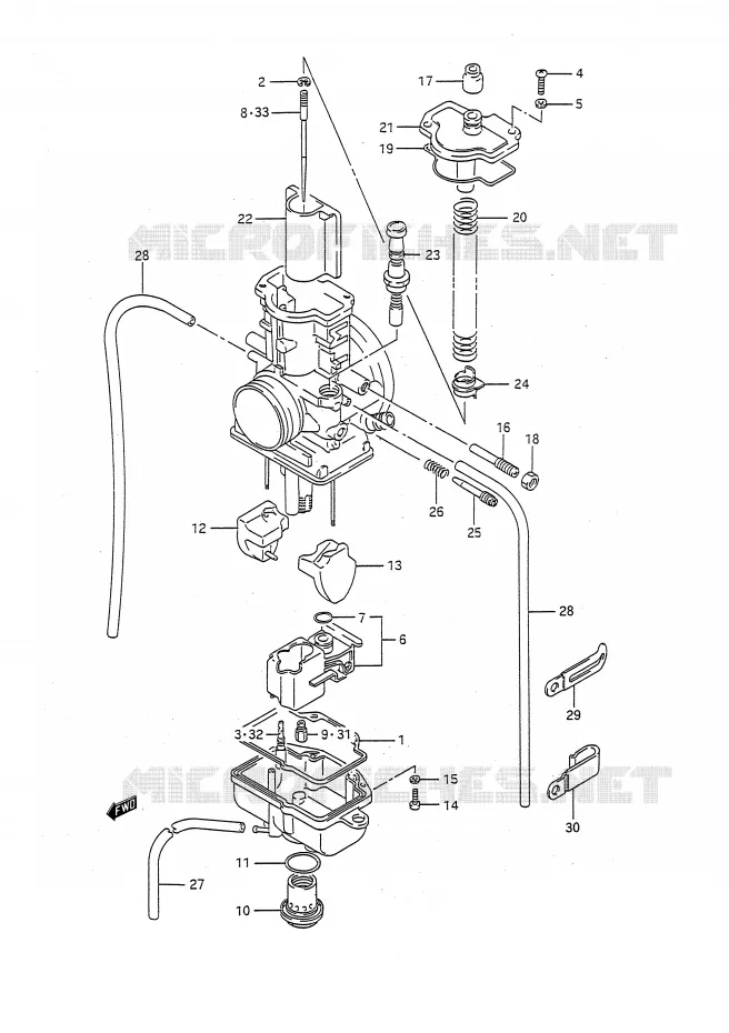 CARBURETOR (MODEL N/P) Suzuki MOTO 125 RM 1994  RM125R(E28)