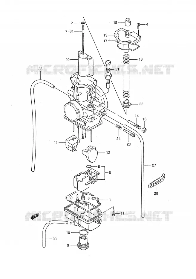 CARBURETOR Suzuki MOTO 250 RM 1990  RM250L(E28)