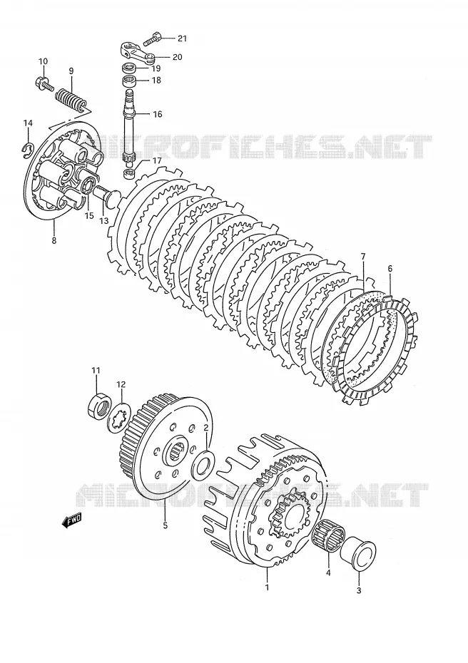 CLUTCH (MODEL K/L/M) Suzuki MOTO 250 RM 1990  RM250L(E28)