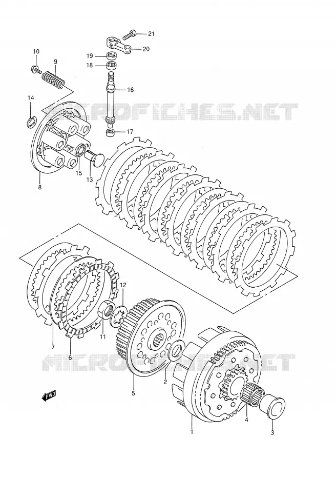 CLUTCH (MODEL N) Suzuki MOTO 250 RM 1989  RM250K(E28)
