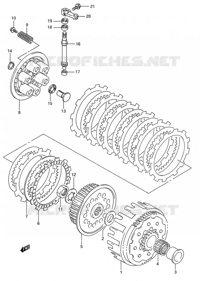 CLUTCH (MODEL R/S) Suzuki MOTO 250 RM 1994  RM250R(E28)